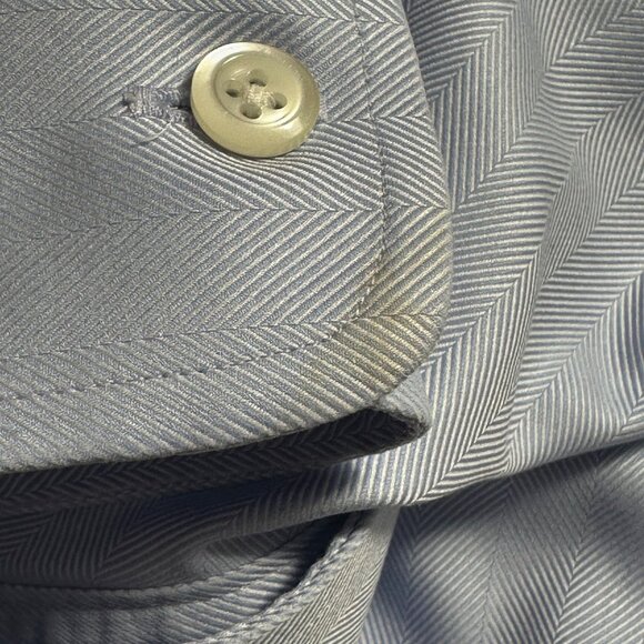 Mens JOS A. Bank Reserve No Wrinkle Shirt Blue 16.5/34 100% Egyptian Cotton - Picture 5 of 7